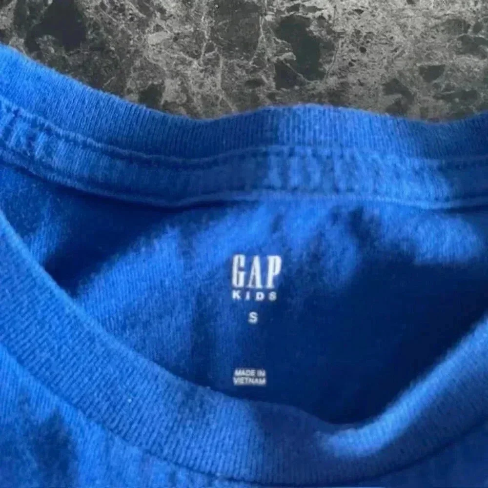 Gap Kids Graphic Long-Sleeve T-Shirt - Blue with Dinosaur Design - Size Small